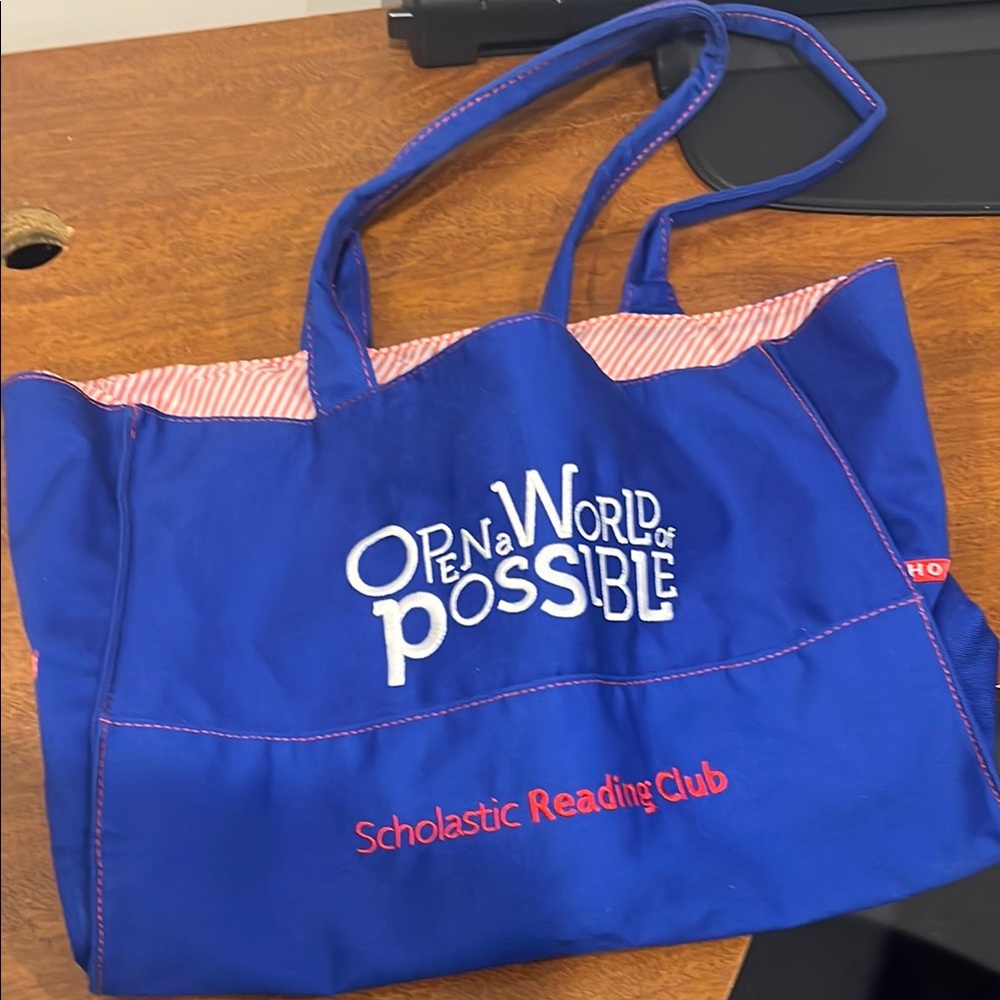 Blue Scholastic Reading Club Tote Bag brand new.
